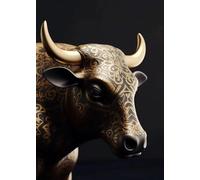 Yocheng Poster di animali in nero e oro, aquila, leone, carpa, lupo, stampa su tela, poster, decorazione da parete, pittura, decorazione per la casa 50x70cm Senza Cornice