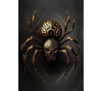 Yocheng Poster di animali in nero e oro, aquila, leone, carpa, lupo, stampa su tela, poster, decorazione da parete, pittura, decorazione per la casa 50x70cm Senza Cornice