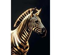 Yocheng Poster di animali in nero e oro, aquila, leone, carpa, lupo, stampa su tela, poster, decorazione da parete, pittura, decorazione per la casa 50x70cm Senza Cornice