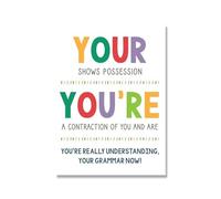 Yocheng Poster didattici sulla grammatica inglese e sulla punteggiatura,dipinti su tela,immagini murali per la scuola domestica,simboli del linguaggio,decorazioni per la stanza 30x40cm Senza Cornice