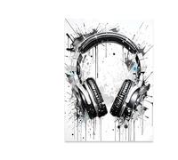 Yocheng Poster e stampe murali in bianco e nero con controller di gioco, dipinti su tela, immagini murali per la decorazione della sala giochi dei giocatori di videogiochi 40x50cm Senza Cornice