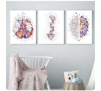 Yocheng poster e stampe su tela raffiguranti il sistema muscolare dell'anatomia umana,mappe del corpo,quadri da parete,decorazioni per la casa e istruzione medica 50x70cmx3 Senza Cornice