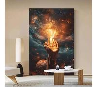 Yocheng Poster minimalista con stampa artistica da parete, universo e spazio, su tela, per soggiorno, arredamento per la casa 50x70cm Senza Cornice