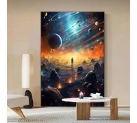 Yocheng Poster minimalista con stampa artistica da parete, universo e spazio, su tela, per soggiorno, arredamento per la casa 40x50cm Senza Cornice