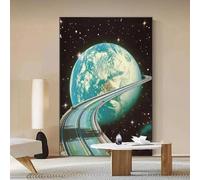 Yocheng Poster minimalista con stampa artistica da parete, universo e spazio, su tela, per soggiorno, arredamento per la casa 40x50cm Senza Cornice