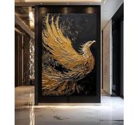 Yocheng Quadro su tela con stampa di animali in oro nero,poster di lusso con decorazione di animali selvatici,arredamento per la casa astratto in oro 60x90cm Senza Cornice