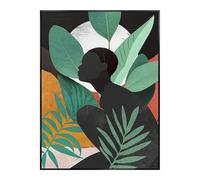 Yocheng Stampa su tela astratta con foglie di monstera,arte nordica da parete per l'arredamento del soggiorno 21x30cm Senza Cornice