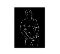 Yocheng Stampe gay,uomo,bacio,abbraccio,amore,tela,pittura,arte murale,immagini,astratto,corpo,linea,schizzo,nordico,soggiorno,camera da letto,arredamento per la casa 50x70cm Senza Cornice