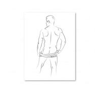 Yocheng Stampe gay,uomo,bacio,abbraccio,amore,tela,pittura,arte murale,immagini,astratto,corpo,linea,schizzo,nordico,soggiorno,camera da letto,arredamento per la casa 50x70cm Senza Cornice