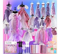 YOCOLE 1500+ Pezzi Fashion Designer Kit, 6 Manichini Moda Cucito Giochi Lavoretti Creativi Arte e Artigianato, Playset Manichino Stoffe Quaderno, Regalo Bambina 6 7 8 9 10 11 12+ Anni