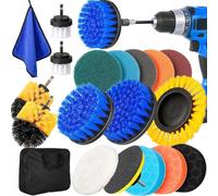 YOCOLE 20 Pezzi Spazzole per Trapano, 8 Elettrica Drill Brush Set Rotante Power Scrubber per Pulizia, Spazzola per Avvitatore a Batteria per Pavimenti, Bagno, Auto, Persiane