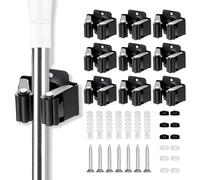 YOCOLE 9 Pezzi Porta Parete, Organizer per Attrezzi da Giardino, Portascope da Muro Appendibile, Appendi Scope a Muro, Ganci per Scope da Giardino per Cucina, Garage, Ufficio