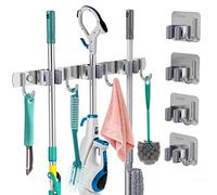 YOCOLE 9 Pezzi Porta Parete, Organizer per Attrezzi da Giardino, Portascope da Muro Appendibile, Appendi Scope a Muro, Ganci per Scope da Giardino per Cucina, Garage, Ufficio