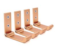 YOCZOX 4 ganci appendiabiti pieghevoli da parete, in lega di alluminio, multifunzione, con angoli arrotondati per cuffie, zaini, bagno, cucina, camera da letto (oro rosa)