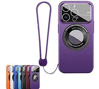YODAOLI 2023 New Frosted Magnetic Attraction Case Cover for iPhone, for iPhone 14 PRO Max 13 12 Case Glass Lens Protector Window Matte Cover (Purple,for iPhone 12 PRO Max)