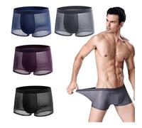 YODAOLI Bamboo Fibre Boxer Shorts-for all-Day Comfort 4pcs,Breathable Ice Silk Boxers (7XL(220-220lb),Type a)