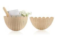 YODAOLI Scalloped Wall Basket Decor,Hanging Wicker Baskets for Wall