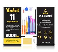 Yodoit Batteria per iPhone 11 6000 mAh Batteria di Ricambio, 60% Alta Capacità 0 Ciclo Batteria ai Polimeri di Litio per il Modello A2111, A2221, A2223 con Kit di Strumenti di Riparazione