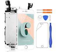 Yodoit Completo Display Per iPhone 6 Bianco, 4,7'' Schermo Retina LCD Vetro Touch Screen Digitizer Parti di Ricambio (con Home Pulsante, Fotocamera, Sensore Flex) Utensili Inclusi