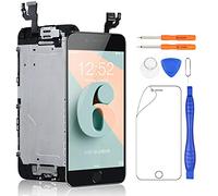 Yodoit Completo Display Per iPhone 6 Nero, 4,7'' Schermo Retina LCD Vetro Touch Screen Digitizer Parti di Ricambio (con Home Pulsante, Fotocamera, Sensore Flex) Utensili Inclusi