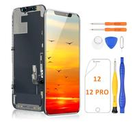 Yodoit Display per iPhone 12/12 Pro Schermo di Ricambio LCD 6.1 Pollici Touch Digitizer Vetro Compatibile A2172, A2402, A2403, A2404, A2341, A2406, A2407, A2408, con Kit di Strumenti di Riparazione