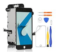 Yodoit Display per iPhone 7 Schermo Nero, Completo LCD Vetro Touch Screen Digitizer 4,7'' Cacciaviti Assemblaggio con fotocamera frontale Altoparlante auricolare Sensore di prossimità