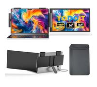 Yodoit Laptop Screen Extender, monitor da viaggio FHD da 14" con risoluzione 1920×1080, porta USB Type C e altoparlanti integrati, compatibile con PC, MacBook, Xbox