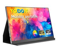 Yodoit Monitor Portatile da 15,6" con display IPS FHD 1920x1080P | Connettività USB-C e HDMI, altoparlanti integrati, con Smart Cover, per laptop, PC, Mac, PS3/4/5, Xbox