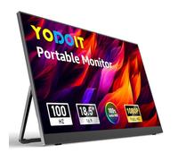 Yodoit Monitor Portatile per laptop, schermo IPS FHD 1080P da 18,5" a 100 Hz con porta USB Type C e altoparlanti, compatibile con PC, MacBook, Xbox