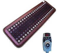 YOEBI Far Infrarossi Ametista Jade Tormaline Crystal Heat Stone Mat - Infrarossi Heat Therapy Healing - Regolabile Timer & Temperatura - Riscaldamento Pad - Facile Roll-Up,A