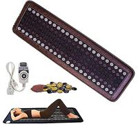 YOEBI Far Infrarossi Ametista Jade Tormaline Crystal Heat Stone Mat - Infrarossi Heat Therapy Healing - Regolabile Timer & Temperatura - Riscaldamento Pad - Facile Roll-Up,A