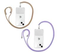 Yoedge 2 Pezzi Corda per Smartphone Universale,Cordino da Collo Nylon Catena Collana Tracolla Laccio per Cellulare per iPhone/Samsung/Xiaomi e Maggior Smartphone - Arcobaleno Giallo/Arcobaleno Viola