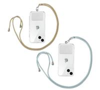 Yoedge 2 Pezzi Corda per Smartphone Universale, Cordino da Collo Nylon Catena Collana Tracolla Laccio per Cellulare per iPhone/Samsung/Xiaomi e Maggior Smartphone - Arcobaleno Albicocche/Rosa Verde