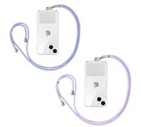 Yoedge 2 Pezzi Corda per Smartphone Universale, Regolabile Cordino da Collo Nylon Catena Collana Tracolla Laccio per Cellulare per iPhone/Samsung/Xiaomi e Maggior Smartphone - Purple Chiaro/Viola