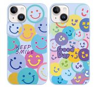 Yoedge 2 Pezzi Cover per iPhone 14 / iPhone 13 6,1", Ultra Sottile Leggero Morbida TPU Custodia in Silicone Antiurto Antigraffio Protettiva Case con Disegni per Donne per iPhone 13, Happy Face