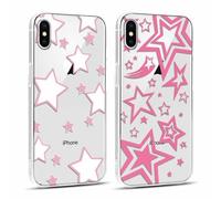 Yoedge 2 Pezzi Cover per iPhone X/iPhone XS 5,8", Ultra Sottile Trasparente Morbida TPU Custodia in Silicone Antiurto Antigraffio Protettiva Case con Disegni per Donne per iPhone XS, Stella