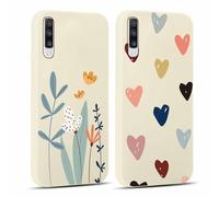 Yoedge 2 Pezzi Cover per Samsung Galaxy A50/A30S/A50s 6,4",Ultra Sottile Morbida TPU Custodia in Silicone Antiurto Antigraffio Protettiva Case con Disegni per Donne per Samsung A50,Amore Cuore & Fiore
