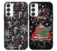 Yoedge 2 Pezzi Natale Cover per Samsung Galaxy A16 4G/5G 6,7", Custodia Silicone con Addobbi Disegni Modello Aesthetic Regalo Donna Christmas Case, Antiurto Custodie per Samsung A16, Regalo di Natale