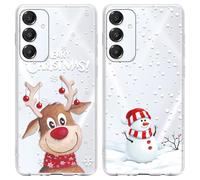 Yoedge 2 Pezzi Natale Cover per Samsung Galaxy A16 4G/5G 6,7", Trasparente Custodia Morbida Silicone con Addobbi Disegni Modello Aesthetic Regalo Donna Christmas Case per Samsung A16, Albero di Natale