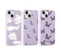 Yoedge 3 Pezzi Custodia per Apple iPhone 13 Mini 5,4", TPU Silicone Custodia Morbida Ultra Sottile Case con Disegni Fantasia Aesthetic,Antiurto Protettiva Originale Cover per iPhone 13 Mini, Farfalla