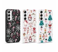 Yoedge 3 Pezzi Natale Cover per Samsung Galaxy A35 5G 6,6", Christmas Carino Cartoon Natalizie Disegni Custodia, Sottile Morbida Silicone TPU Antiurto Protettiva Case per Samsung A35 5G, Babbo Natale
