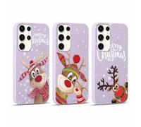 Yoedge 3 Pezzi Natale Cover per Samsung Galaxy S24 5G 6,8", Christmas Carino Cartoon Natalizie Disegni Custodia, Sottile Morbida Silicone TPU Antiurto Protettiva Case per Samsung S24 Ultra, Cervo