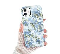 Yoedge Cover per iPhone 11 Fiori, Aesthetic Flower Motivi Print, Sottile 2 in 1 Silicone Custodia Disegno per Ragazza Donne, Antiurto Anticaduta Bumper Case per iPhone11 6,1", Foglie Verdi