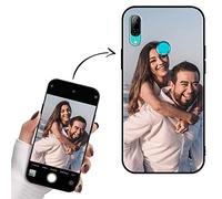 Yoedge Cover Personalizzata per Huawei P smart 2019 / Honor 10 Lite 6,21" Personalizzato con Foto Immagine Testi Disegni Custodia Personalizzabile Regalo Album Personalizzabili Nero Case