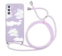 Yoedge Custodia con Cordino per Samsung Galaxy S21 Ultra 5G 6,8", Cover con Collana Practical Stylish, con Cordoncino da Indossare,Soft TPU Antiscivolo Bumper Custodia per Samsung S21 Ultra 5G, Nuvole