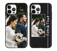 Yoedge Custom Cover Personalizzata Custodia per Apple iPhone 13 Pro 6,1" Personalizzato con Foto Testi Disegni,TPU Silicone Personalizza Case con Immagine Personalizzabili Case per iPhone13 Pro,Nero