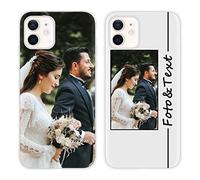 Yoedge Custom Cover Personalizzata Custodia per iPhone 12/ iPhone 12 Pro 6,1" Personalizzato con Foto Testi, TPU Silicone Personalizza Case con Immagine Personalizzabili Case per iPhone12, Bianco