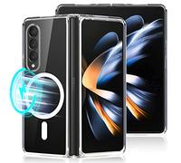 Yoedge Magnetica Trasparente Cover per Samsung Galaxy Z Fold4 5G Compatibile con MagSafe 7,6", Custodia con Magneti Integrati Sottile Morbida Silicone TPU e PC Back Antiurto Protettivo Cover