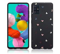 Yoedge per Oppo A92 4G 6,5" Cover, Sottile Antiurto Custodia Nero Silicone TPU con Disegni Astronauta Pattern Ultra Slim Drop Protection Bumper Back Phone Case per Oppo A52 / A72,Amore Cuore