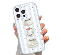 Yoedge Righe Cover per iPhone 16 Pro Polka Dot, Aesthetic Striped Pois Motivo Stripes Disegno, Morbido Silicone Custodia Disegni per Ragazza Donne, Antiurto Anticaduta Case per iPhone16 Pro 6,3",Caffè
